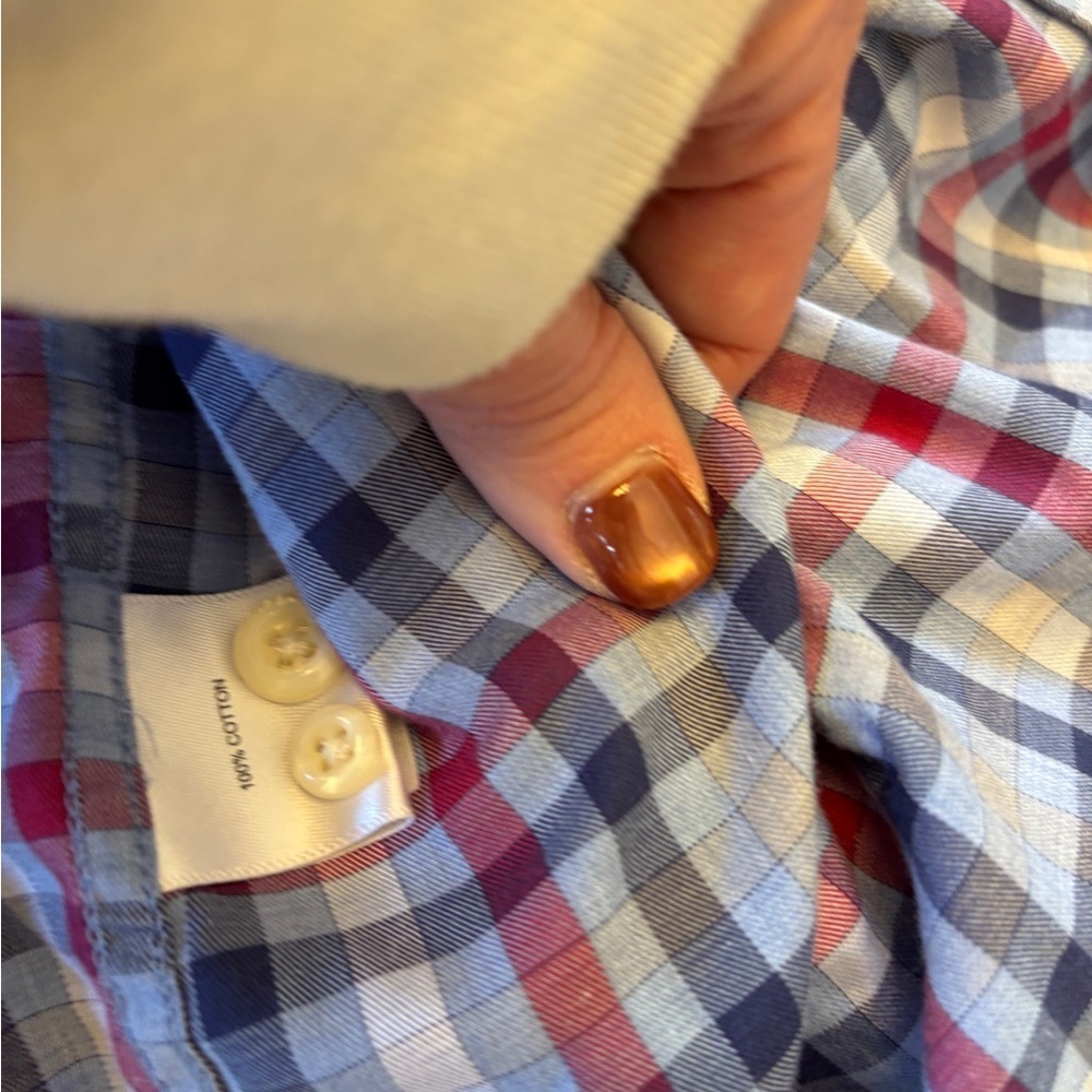 Peter Millar Multicolor Plaid Button-Down Shirt size medium great condition - Picture 3 of 5